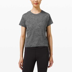 LULULEMON TRAIN TO BE SHORT SLEEVE *CAMO DOT CAMO RHINO GREY/BLACK SIZE 14